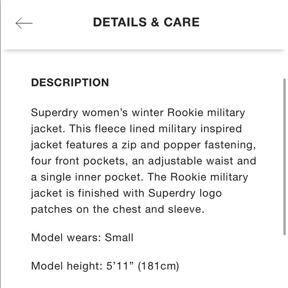 SUPERDRY Winter Rookie Military Jacket, black EUC, size XS - Picture 3 of 10